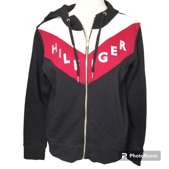 Tommy Hilfiger Sport Woman's Y2K Zip Up Hoodie Size L - Picture 1 of 6